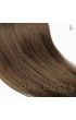 100 Gram 20" Clip In Hair Extensions Colour #6 Light Chestnut Brown (7 p/c Full Head)